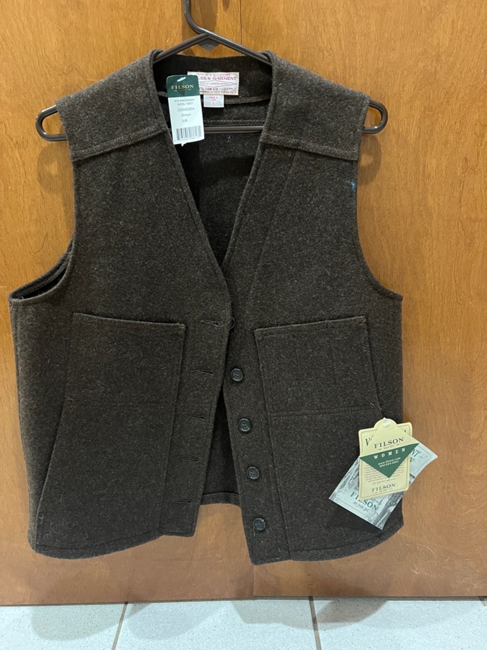 Vintage Filson Women's Wool Vest in Brown